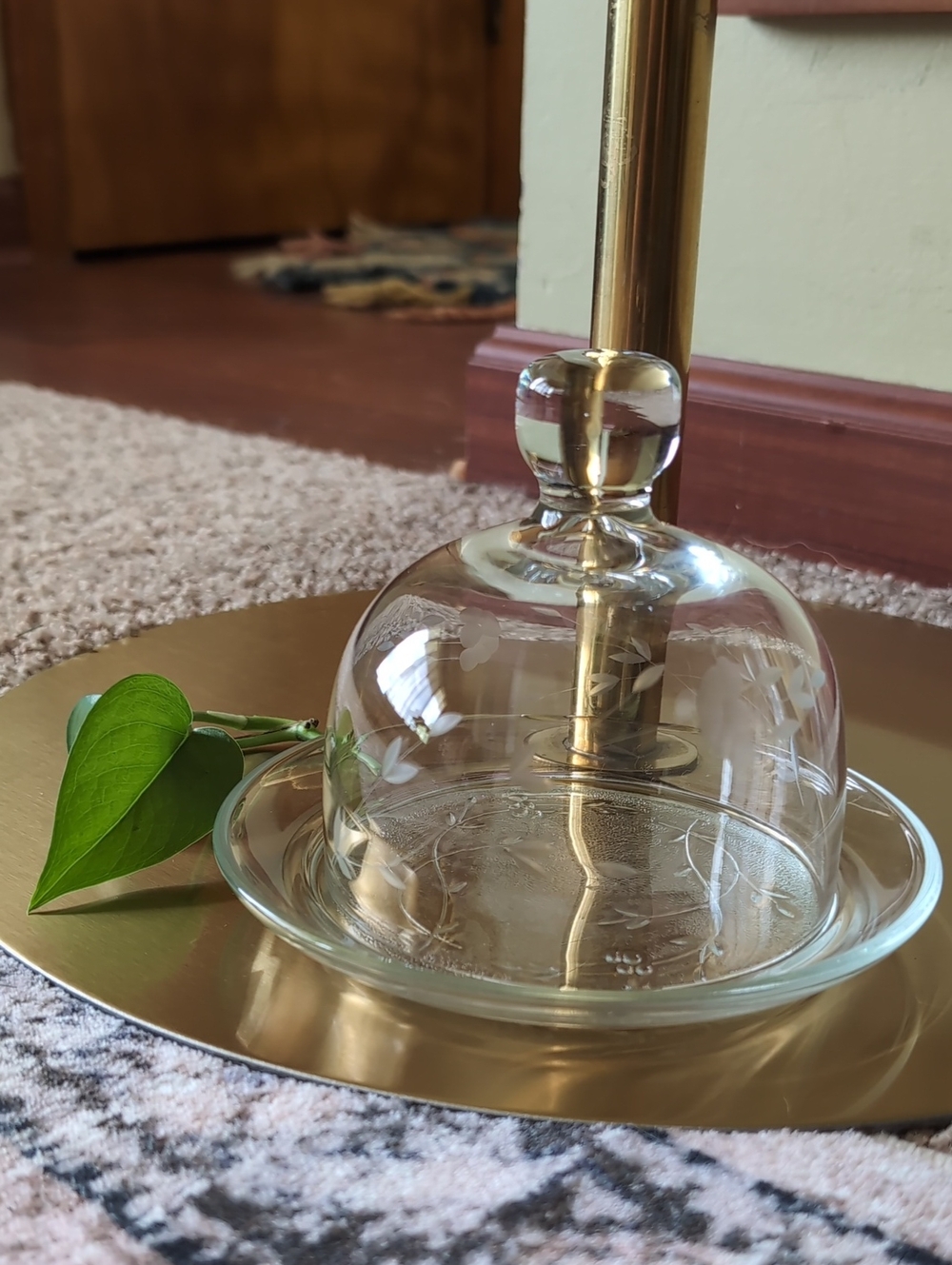 Princess House Heritage Clear Crystal Glass Round Butter Dish
